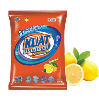 Kuat Harimau Lemon Powder Detergent 450g