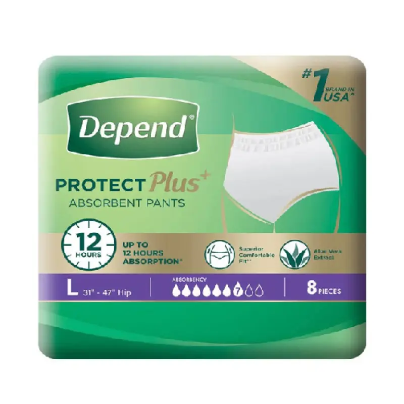 Depend Protect Plus Pants L 8S