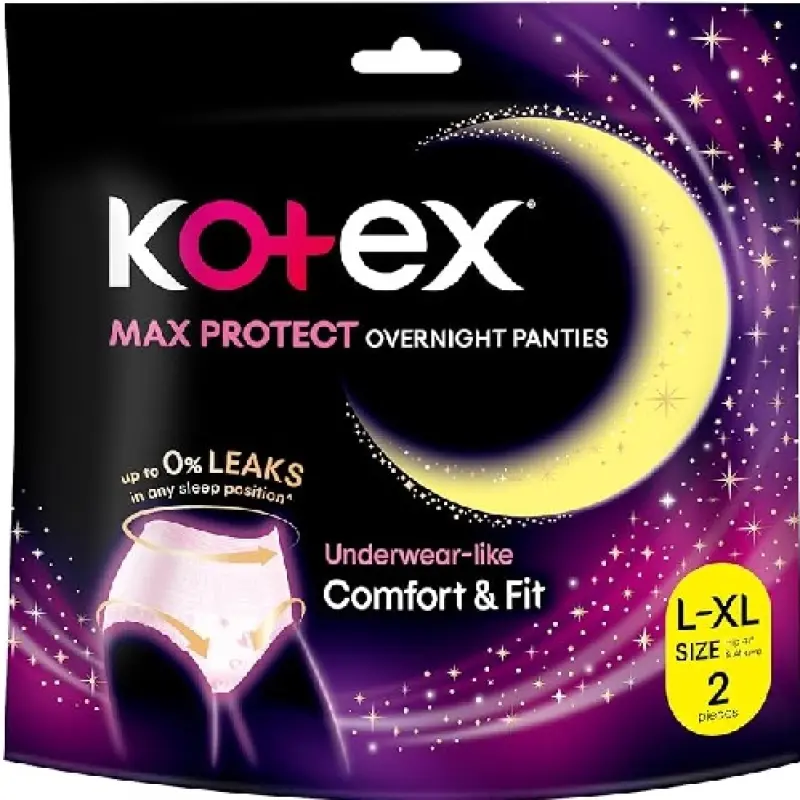 KOTEX Overnight Panties Sleepwell size L-XL 2s