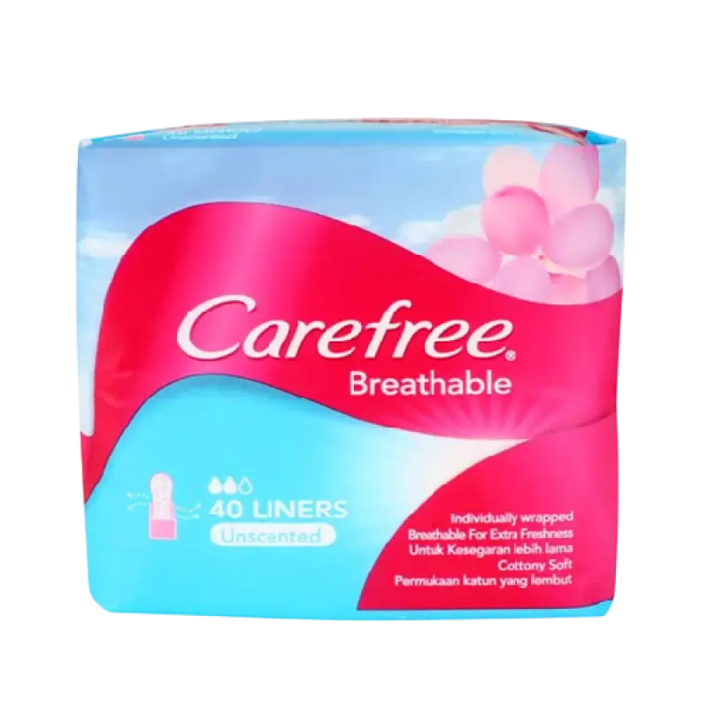 Carefree Breathable Unscented Panty Liners 40’s