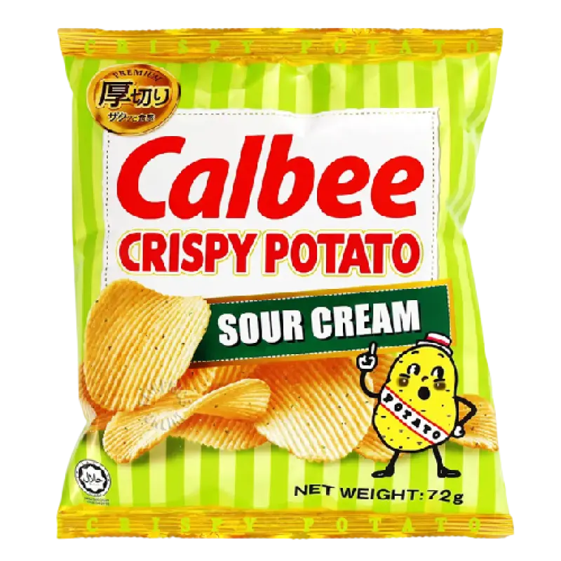 Calbee Crispy Potato Chips Sour Cream 72g